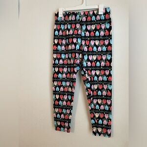 No Boundaries Black Leggings with Festive Pattern size L